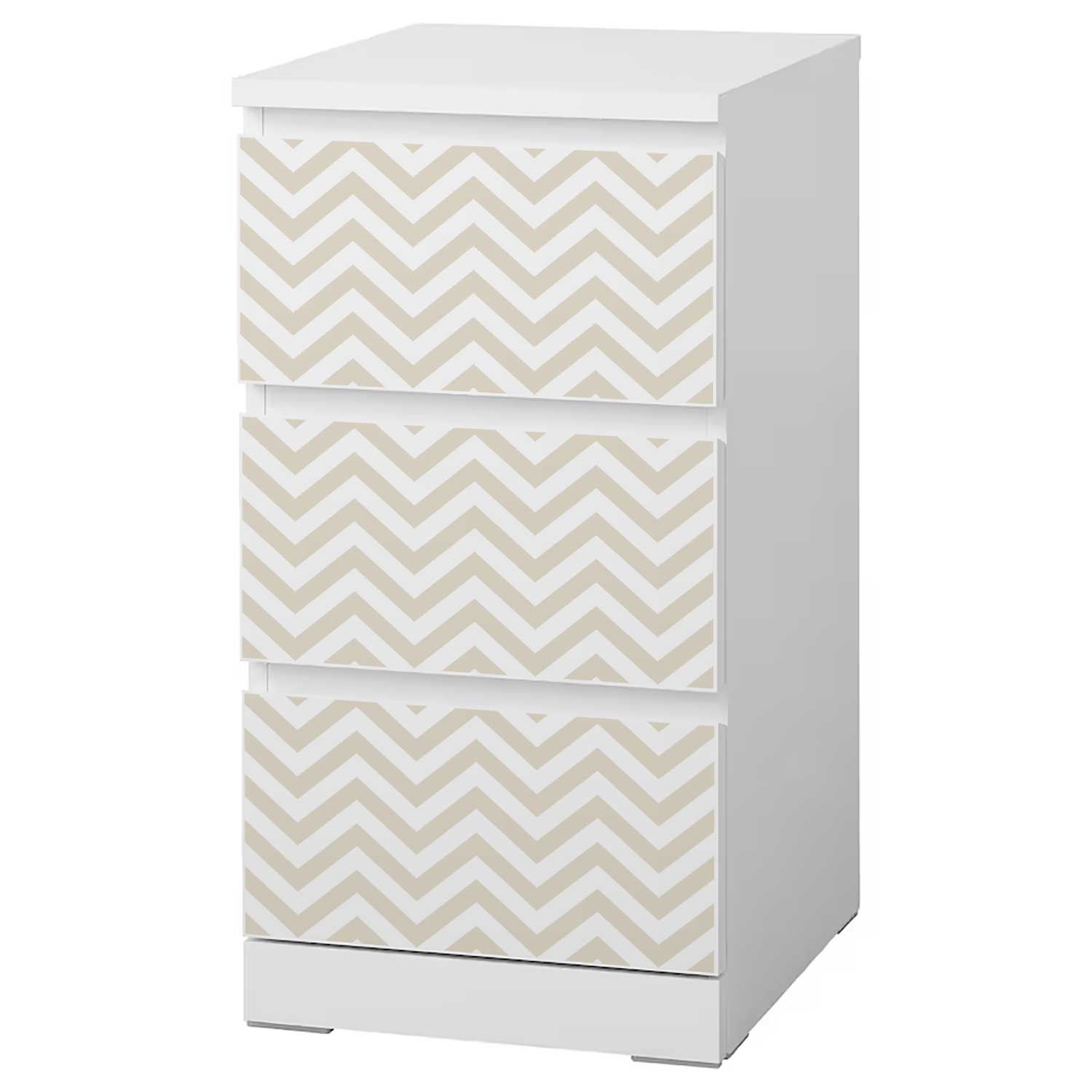 Möbelfolie für IKEA MALM Kommode 3-Schubladen 40x78 cm 'Zigzag'