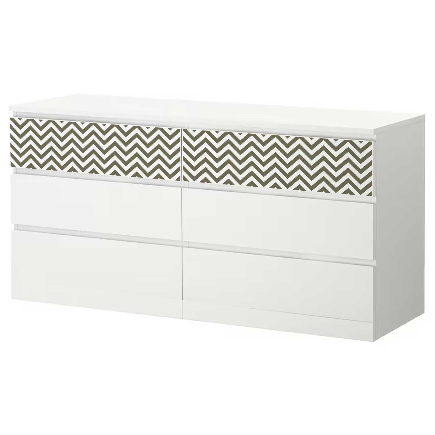 Möbelfolie für IKEA MALM Kommode 6-Schubladen 160x78 cm 'Zigzag'