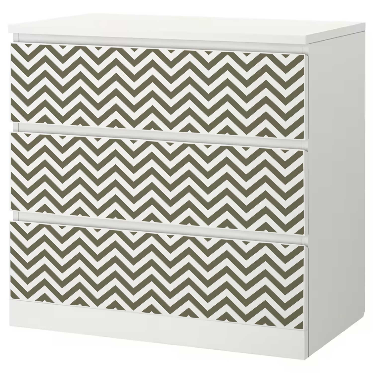 Möbelfolie für IKEA MALM Kommode 3-Schubladen 80x78 'Zigzag'