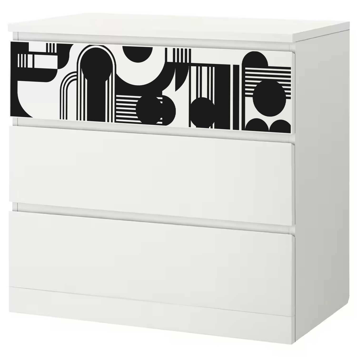 MALM 3-Schubladen Art Deco 2 - sköna-f2da