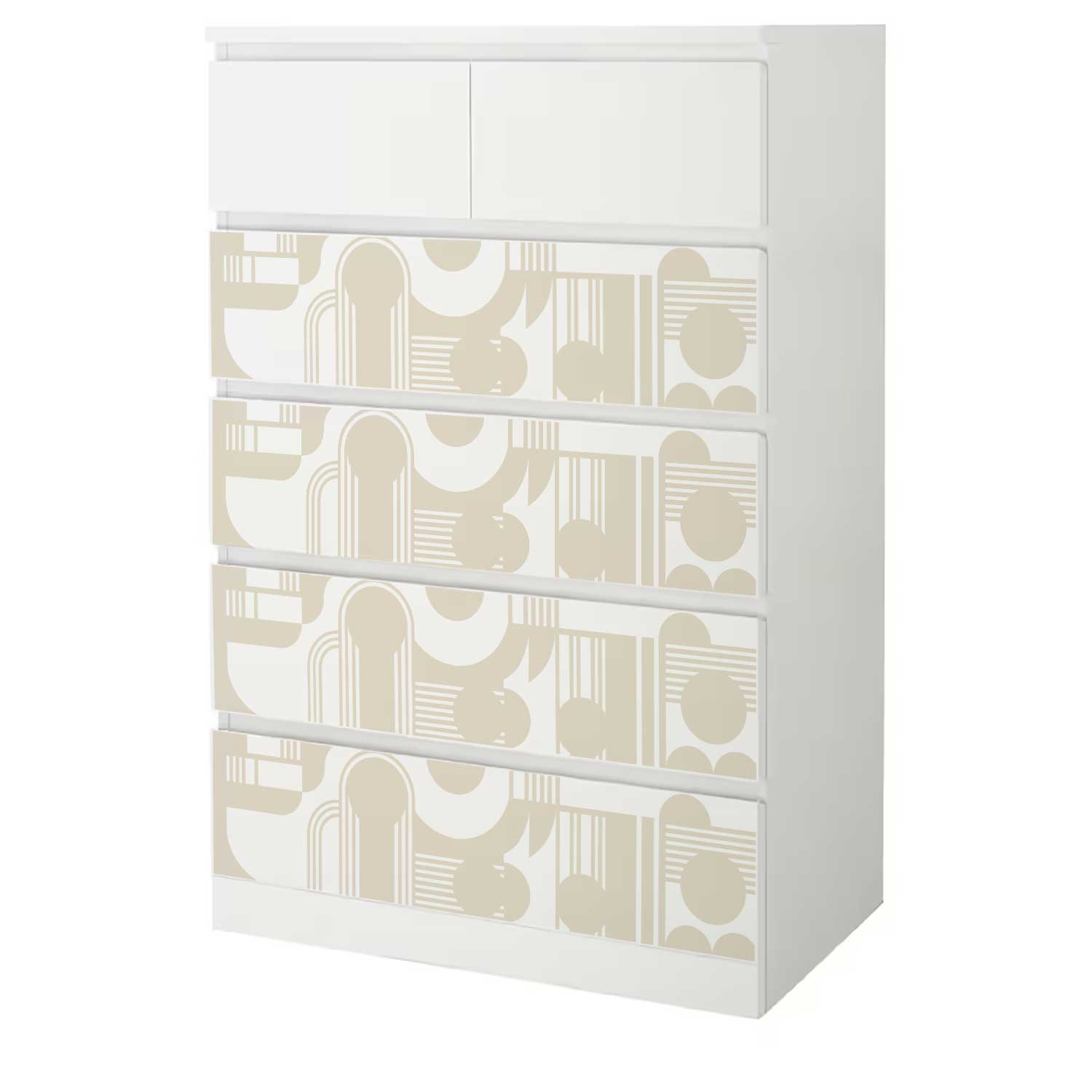 Möbelfolie für IKEA MALM Kommode 6-Schubladen 80x123 'Art Deco'