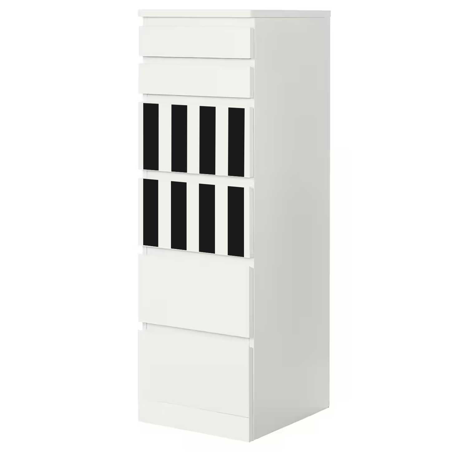 Möbelfolie für IKEA MALM Kommode 6-Schubladen 40x123 cm 'Streifen'