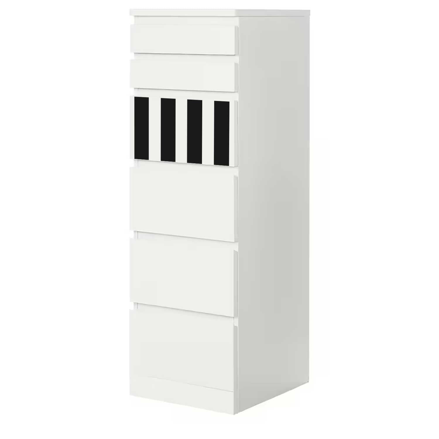 Möbelfolie für IKEA MALM Kommode 6-Schubladen 40x123 cm 'Streifen'