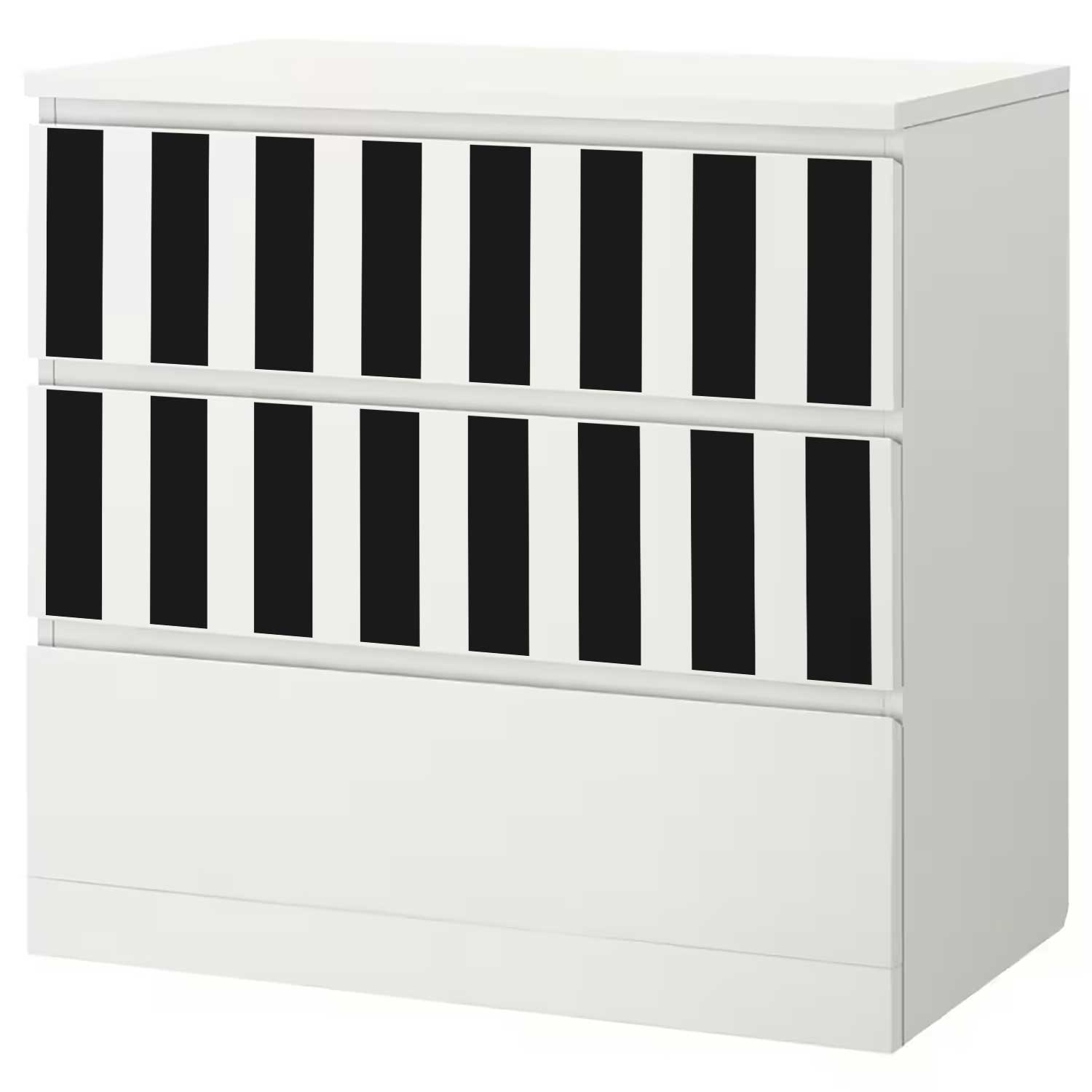 Möbelfolie für IKEA MALM Kommode 3-Schubladen 80x78 'Streifen'