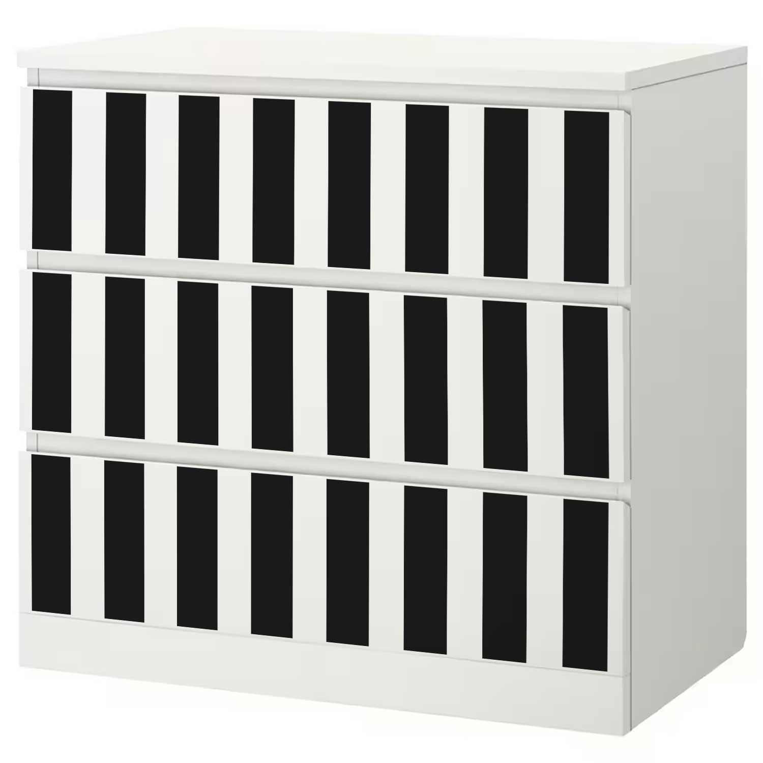 Möbelfolie für IKEA MALM Kommode 3-Schubladen 80x78 'Streifen'