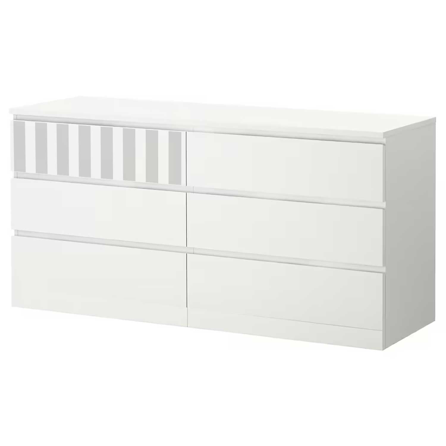 Möbelfolie für IKEA MALM Kommode 6-Schubladen 160x78 cm 'Streifen'