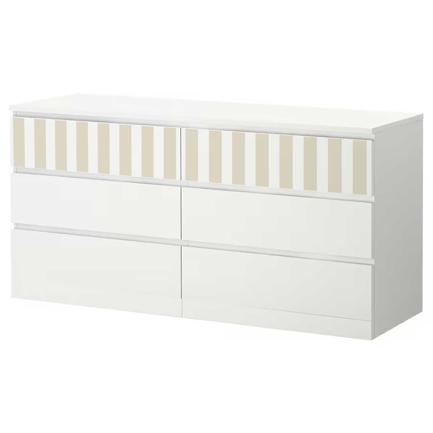 Möbelfolie für IKEA MALM Kommode 6-Schubladen 160x78 cm 'Streifen'