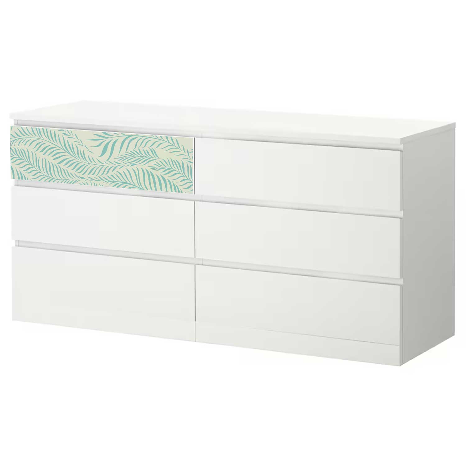 Möbelfolie für IKEA MALM Kommode 6-Schubladen 160x78 cm 'Farn'