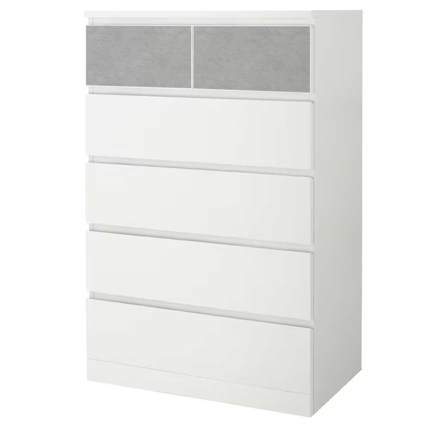 Möbelfolie für IKEA MALM 6-Schubladen 80x123 'Light Concrete'