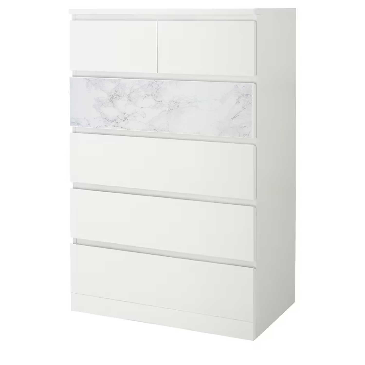 Möbelfolie für IKEA MALM 6-Schubladen 80x123 'Marmor'