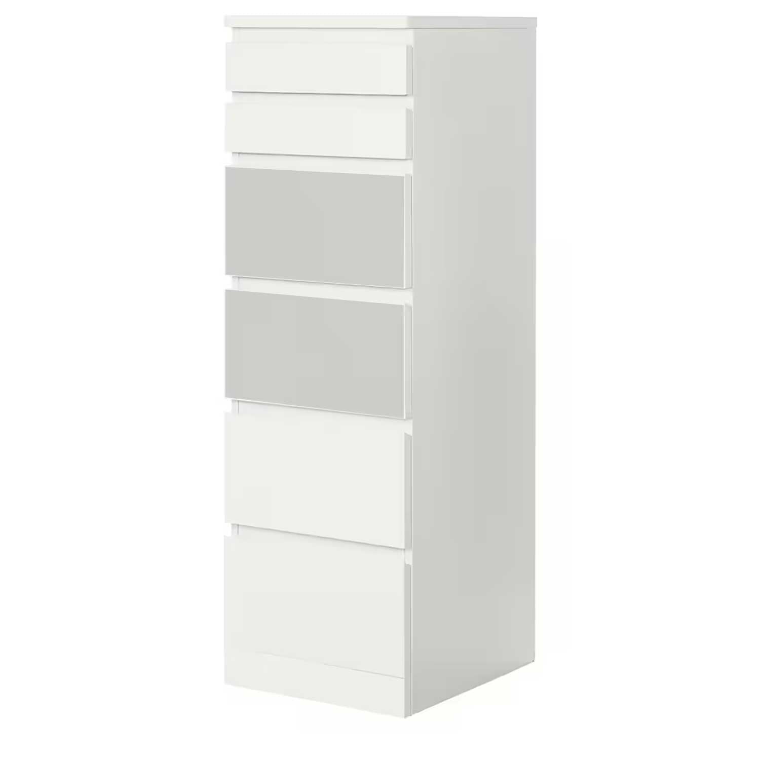 Möbelfolie für IKEA MALM Kommode 6-Schubladen 40x123 cm 'Uni-Colors'