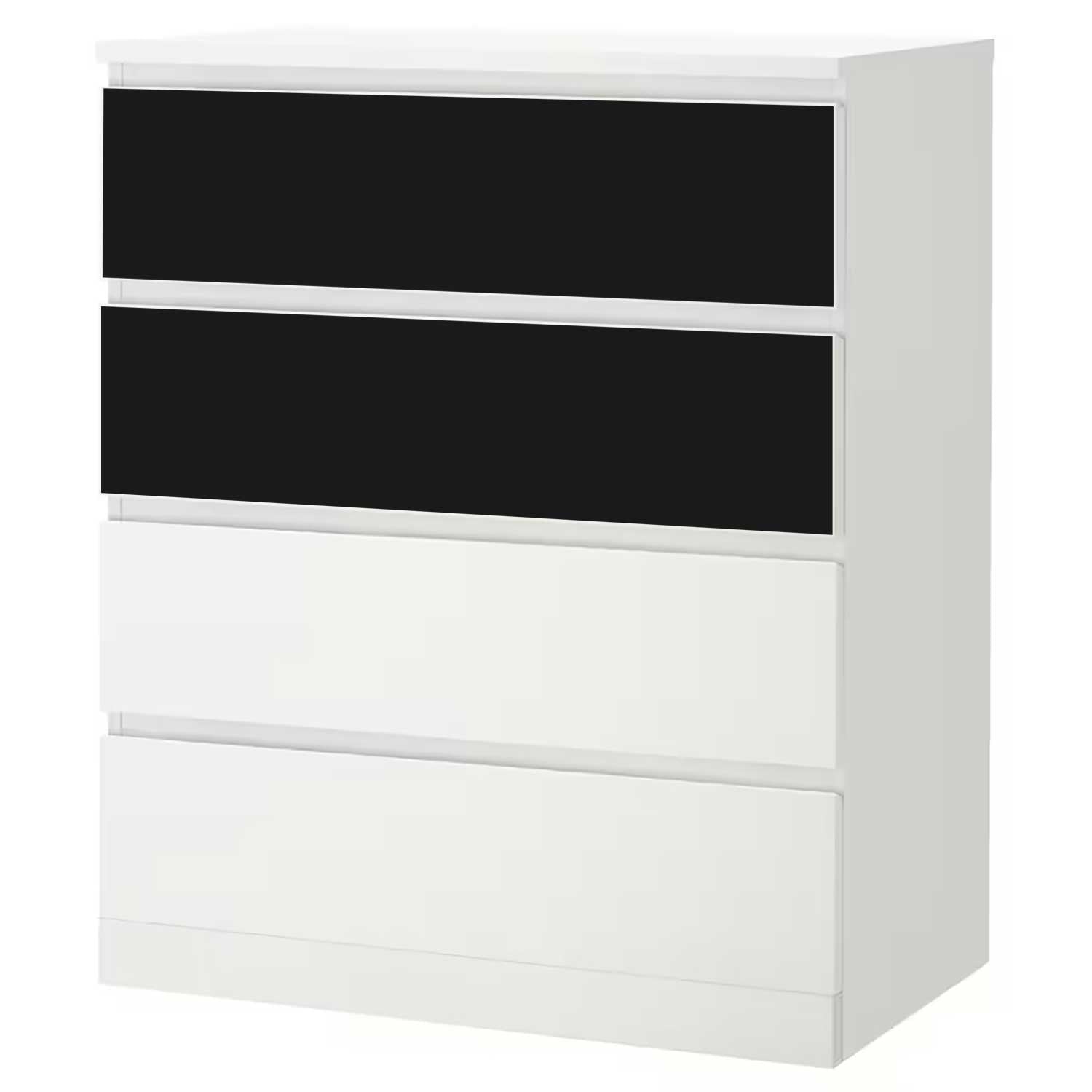 Möbelfolie für IKEA MALM Kommode 4-Schubladen 'Uni-Colors'