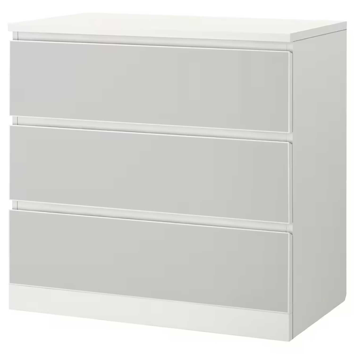 Möbelfolie für IKEA MALM Kommode 3-Schubladen 80x78 'Uni-Colors'