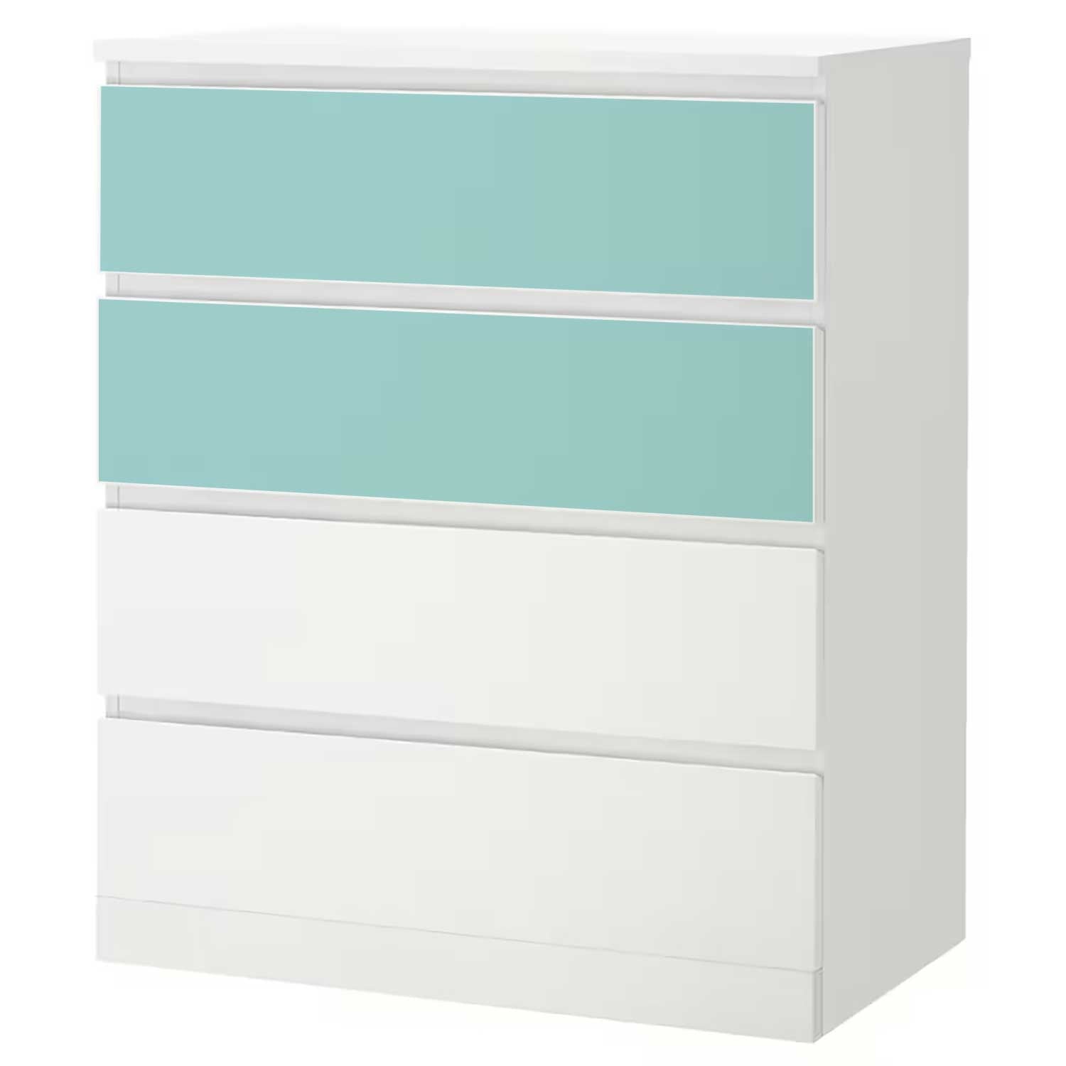 Möbelfolie für IKEA MALM Kommode 4-Schubladen 'Uni-Colors'