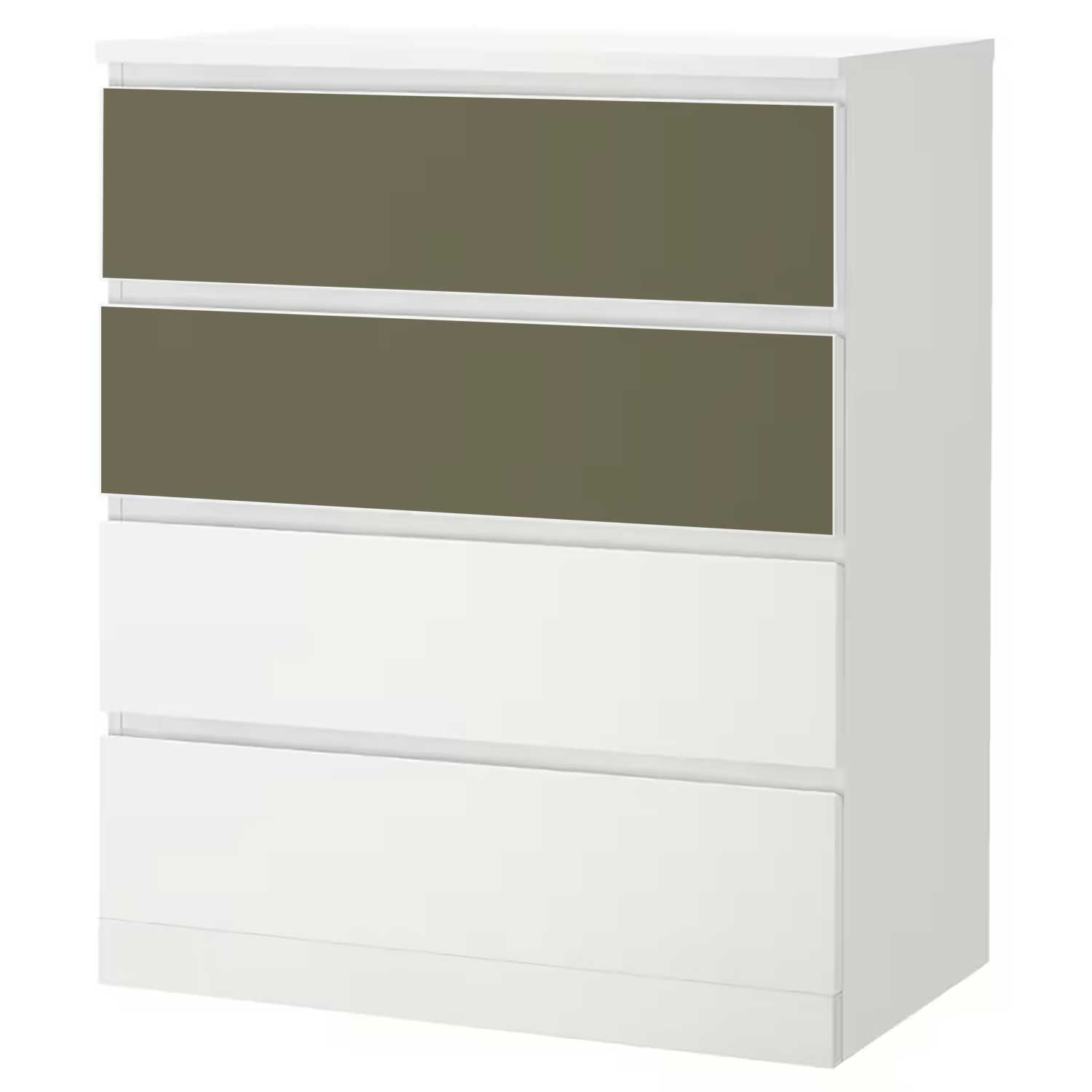 Möbelfolie für IKEA MALM Kommode 4-Schubladen 'Uni-Colors'