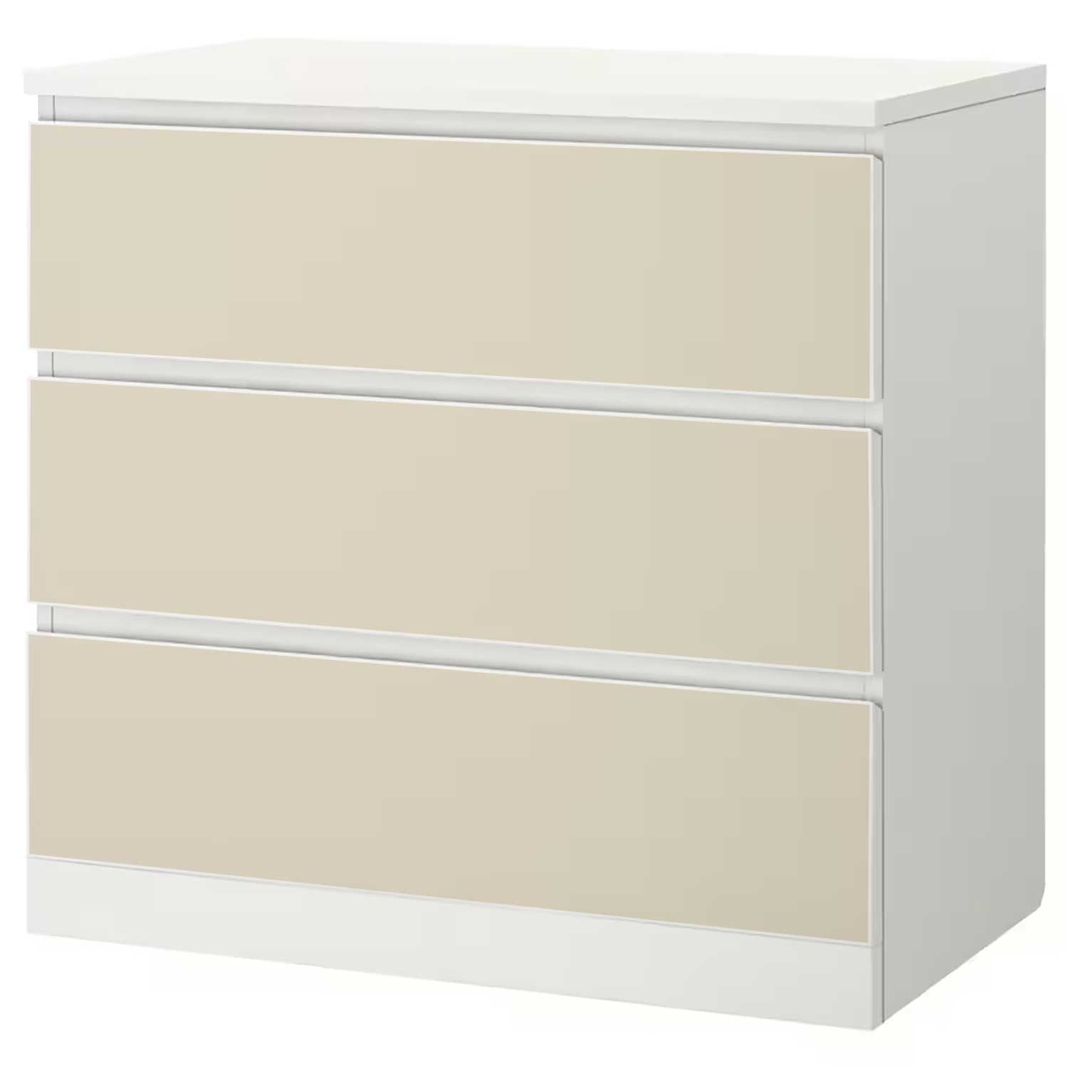 Möbelfolie für IKEA MALM Kommode 3-Schubladen 80x78 'Uni-Colors'