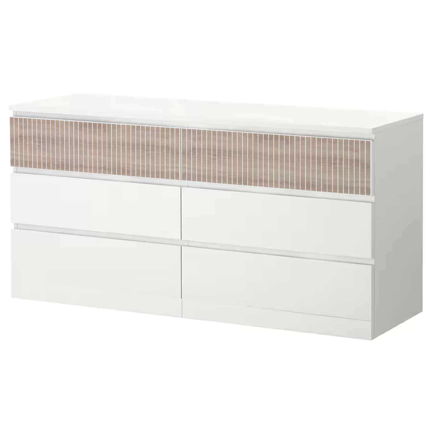 Möbelfolie für IKEA MALM Kommode 6-Schubladen 160x78 cm Holzoptik 'Antique Oak'
